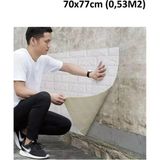 70X77CM(0,53M2) Kendinden Yapışkanlı Beyaz Esnek Sünger Beyaz Tuğla Duvar Kağıdı Paneli Köpük