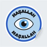 72 Adet 4 cm Yuvarlak Mavi Maşallah Yuvarlak Sticker Sticker Çıkartma Laptop Hediye
