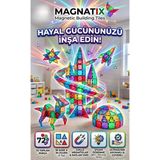 72 Parça Manyetik Yapı Blokları Seti–Mıknatıslı Stem Eğitici 3D Oyuncak- Mobil & Kitapçık Destekli