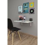 72 x 45 cm Katlanır Masa Duvara Monte Masa Mutfak Masası Balkon Masası Çalışma Masası - 45x70 - Beyaz