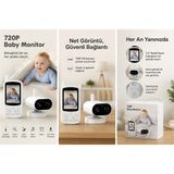 720P Kablosuz Bebek Kamerası | 2.4'' Ekranlı Baby Monitor | Gece Görüşlü | Çift Yönlü Konuşma | Sıcaklık Göstergeli | Ninni Özellikli