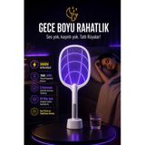 7/24 Şarjlı Elektrikli Sinek Raketi Standlı Sivrisinek Haşere Öldürücü Sineklik Haşere Aleti Z103