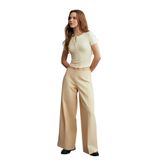 72654 Volanlı Geniş Paça Pantolon-Sarı 38