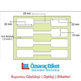 72x10 Kuyumcu ve Gözlükçü Pp Opak Barkod Etiketi 1250 Sarım