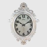731-Ba Duvar Saati Gri Çerçeve Çap:73cm X 54Cm Vintage Taçlı Eksitme Dekoratif Amerikan Bristol Kadran Akar Saniyeli Mekanizma Akrilik Boya Mineral Cam