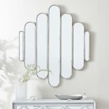73X80 Konsol Aynası/lüks Ayna/dekor Aynası/salon Aynası/çerçeveli Duvar Aynası Gümüş 80 x - Çok Renkli
