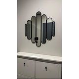 73x80 Konsol Aynası/Lüks Ayna/Dekor Aynası/Salon Aynası/Çerçeveli Duvar Aynası Siyah 80 x 73