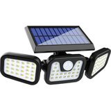 74 LED Güneş Enerjili Hareket Sensörlü 3 Taraflı Solar Bahçe Aydınlatma Lambası Sokak Lambası - Siyah