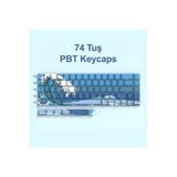 74 Tuş Orijinal Yan Baskılı Yarı Saydam Pbt Süblimasyon Mekanik Klavye Tuşları Klavye Keycaps
