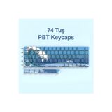 74 Tuş Yan Baskılı Yarı Saydam Pbt Süblimasyon Mekanik Klavye Tuşları Klavye Keycaps