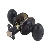 740498 Yumurta 6 Yönlü Evrensel Gizlilik Kapı Tokmağı, Yağla Pürüzlü Bronz, Yatak ve Banyo - 001-Renkli - Option-1