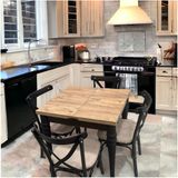75-80 Ahşap Katlanır Açılır Büyüyebilen Yemek Mutfak ve Balkon Masası - 75 x 85