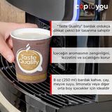 75 Adet Tek Kullanımlık Karton Bardak, Kağıt Dondurma Bardakları, Kahve Bardakları, Çay, Sıcak ve Soğuk Içecekler, Parti Bardakları, "taste " 8 Oz (250 Ml) - Option-1 - 0 - Siyah