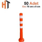 75 cm Eko, Trafik Delinatörü Seti, Esnek Duba 50 Adet - Turuncu