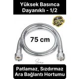 75 Cm Kısa Tepe Ara Duş Hortumu Spiral Robot Ara Bağlantı Örgülü Dayanıklı Kopmaz Patlamaz Sızdırmaz