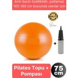 75 cm Yoga Pilates Topu ve Şişirme Pompası Hediye Denge Egzersiz Aerobik Jimnastik Reformer Spor Set