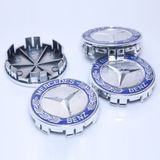 75 mm Mavi Yıldız Desenli Çelenk Motifli Jant Göbeği SET(4’LÜ)W204 / W205, W212, Cla, Gla, Glc Vb. Jant Tipiyle Uyumlu