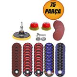 75 Parça Spiral Taşlama Diskleri Seti, Ahşap, Metal, Inox, Kesici, Zımpara, Flap, 115 mm - Seçenek 1