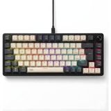 %75 Rgb Mekanik Gaming Klavye, Full Anti-Ghosting, Dayanıklı Abs Gövde, Örgü Kablolu, Hot Swap, Silinmez Double Shot Tuşlar, 82 Tuşlu Mekanik Oyuncu Klavyesi Mavi Switch Kb-09 (Siyah - Beyaz)