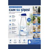 750 Ml Pratik Kapaklı Cam Su Şişesi, Desenli Buzdolabı Başucu Okul Spor Suluk Ve Matara