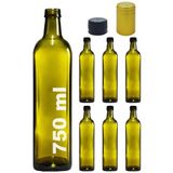 750 ml Yeşil Maraska Kilitli Yağdanlık Kapaklı Yağ Şişesi 750 Cc Kapüşonlu Köşeli Cam Şişe 6 Adet