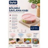 750 ml Yuvarlak Bölmeli Saklama Kabı Kilitli Kapaklı Sızdırmaz Bpa Free Beslenme ve Gıda Saklama Kabı