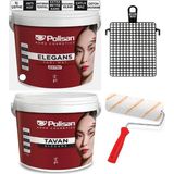 7,5lt / 10 kg Polisan Elegans Extra Duvar Boyası + 10 kg Polisan Elegans Extra Tavan Boyası + Rulo + Izgara 4 Parça Anti Küf Anti Bakteriyel Boya Seti - Elegan Mor