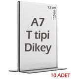 7,5x10,5 cm A7 T-Tipi Dikey Şeffaf Föylük Menü Broşürlük Etiketlik (10 Adet)