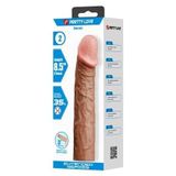 7,6 cm Dolgulu Premium Melez Rengi Silikon Penis Kılıfı - Derek - BDM1414