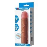 7,6 cm Dolgulu Premium Melez Rengi Silikon Penis Kılıfı - Kylian - BDM1404