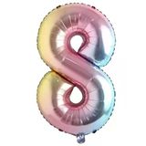 76 Cm Helyum Balon, 8 Rakamı Temalı Parti Malzemesi