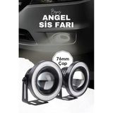76 mm Uyumlu Angel Beyaz LED Lamba Mercek Gündüz Sis Farı