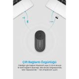 7657 Bluetooth + 2.4 Ghz Şarj Edilebilir Sessiz Tuşlu Kablosuz Mouse 7657 siyah-gri