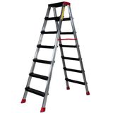 7+7 Çift Çıkışlı Premium Alüminyum Merdiven 20X50 Siyah Basamak Çok Amaçlı/Pratik/Kolay