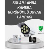77 Led'li Güneş Enerjili Güvenlik Lambası Kukla Kamera – Hareket Sensörlü, 2400Mah Pilli