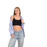 777 İnce Askılı Lazer Kesim 6'lı Crop Büstiyer Paketi, V4- Siyah x6, XL