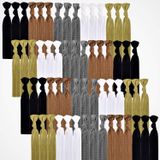 79STYLE 100 adet elastik saç bağı, kurdele, saç bantları, kadın buruşmasız, açık at kuyruğu tutucu, fiyonklu saç tokası, yoga, büküm, el örgüsü, katlanır, düz renkler (nötr renkler)