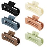 79Style 6 adet Büyük Saç Pençe Klipsleri Siyah Kadınlar İçin Saç Klipsleri 10 cm Pençe Klipsleri Kalın İnce Saçlar İçin Muz Klipsleri 9,5 cm Pençe Klipsi Orta Büyük Saç Pençeleri Kare Mat Jumbo Saç Tokası Kadınlar İçin Sevimli Saç Aksesuarı (Siyah)