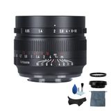 7artisans 50 mm F0.95 Geniş Diyaframlı Prime APS-C Lens 43 Mount Olympus/Panasonic Aynasız Kameralar için Uyumlu, Manuel Odaklama E-P1/E-P2/E-P3/E-P5 ve GH1/GH2/GH3/GH4/GH5 Siyah