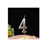 7D Mum Rakam 5 Cm Gümüş 4 No