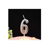 7D Mum Rakam 5 Cm Gümüş 6 No