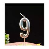 7D Mum Rakam 5 Cm Gümüş 9 No