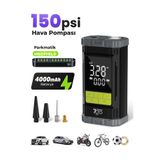 7GO 7A6 Turbo Boost Şarjlı Hava Pompası – 150 PSI Taşınabilir Lastik Şişirme Kompresörü 4000mAh Powerban