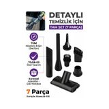 7go 7gab-03 Araç İçi Süpürge Yedek Aparat Seti 7 Parça Uyumlu Başlık Seti, Detay Temizlik Aksesuar Siyah