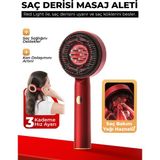 7go 7gmg8 LED Işıklı Saç Derisi Masaj Aleti & Yağ Uygulamalı Şarjlı Head Massage Gun - Kırmızı