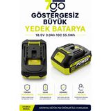 7go Göstergesiz Büyük Batarya | 18.5V 3.0AH 10C 55.5WH Li-Ion Yedek Batarya | 7go Ürünleri ile Uyumlu | Hızlı Tak-Çıkar Lityum Iyon Pil