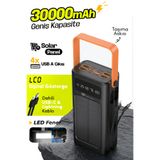 7GO GPW-03 30.000mAh Solar Powerbank – 4xUSB-A, Qualcomm 3.0 Hızlı Şarj, Dahili Lightning & USB-C Ka