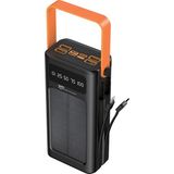 7go Gpw-03 30.000MAH Solar Powerbank – 4xusb-A, Qualcomm 3.0 Hızlı Şarj, Dahili Lightning & Usb-C Kablo, Dijital Yüzdelik Ekran - Siyah