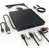 7in1 Harici USB 3.0 ve Type-C Dvd-Rom Dvd-Rw Optik Sürücü, USB ve Type C Kablolu, Pc, Tablet, DVD Player, Desenli Tasarım Ultra Slim CD Rom Okuyucu CV440