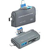 7in1 Micro Usb, Type C, Apple Iphone 15, 14, 13, 12, 11 Pro,pro Max Uyumlu, Multi, Kart Okuyucu, Otg, Sd Tf USB Dönüştürücü